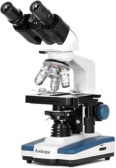 B120C Siedentopf Binocular Compound Microscope, 40X-2500X Magnification, Brightfield, LED Illumination, Abbe Condenser, Double-Layer Mechanical Stage