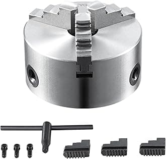 VEVOR 3-Jaw Self-Centering Lathe Chuck, 6'', 0.14-6.3 in/3.5-160 mm Clamping Range, T-Key Fixing Screws, Reversible Jaws, for Lathe, 3D Printer, Machining Center, Milling, Drilling