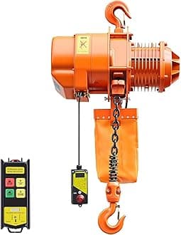 VEVOR 4400 lbs Electric Chain Hoist, 20 ft Lifting Height, 3-Phase Dual-Voltage 208-240V/440-480V 60Hz Overhead Crane with 328 ft Wireless Remote Control, G100 Single Chain Electric Lift Hoist