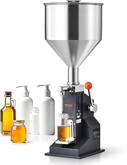 Manual Paste Liquid Filling Machine, 5-100ml Adjustable Bottle Filling Machine, Stainless Steel Liquid Filler with 11.5L Hopper for Milk Water Juice Shampoo Honey