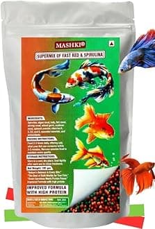 MASHKI Super Fish Food β Growth, Color & Health Enhancing Pellets for All Tropical and Aquarium Fish, Suitable for All Life Stages.