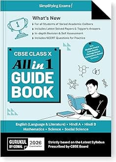 Gurukul By Oswal All in 1 Guide Book for CBSE Class 10 Exam 2025 - NCERT Questions, Latest Syllabus Pattern MCQs/Case/ Passage/Competency Based (English, Hindi A & B, Science, Social Science, Maths)