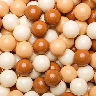 GOGOSO Ball Pit Balls for Toddler, Baby Plastic Playballs Kids Soft Pastel Pelotas Non-Toxic BPA-Free,Cream Coffee+Khaki+White,100 Balls