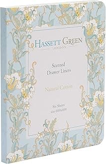 Hassett Green London - Natural Cotton Scented Drawer Liners - Single Pack of 6 Sheets size 600 x 400 mm (Single)