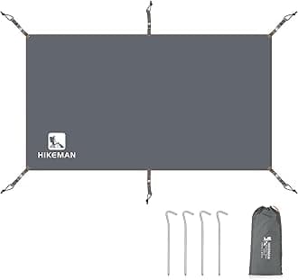 HIKEMAN Outdoor Waterproof Multi-Purpose Camping Tent Tarp Ground Covering Groundsheet Mat Tent & Awning Carpet Multiple Size For Camping Hiking Picnic(PU3000mm,140 * 210cm)