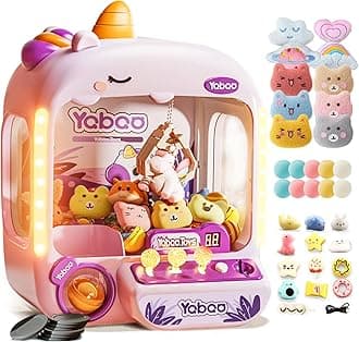 Unicorns Claw Machine for Kids Girls, Mini Arcade Candy Vending Machine, Fidget Prizes Refill, Egg Grabber Machine Dispenser, Easter Party Toys Gifts for Girls Boys