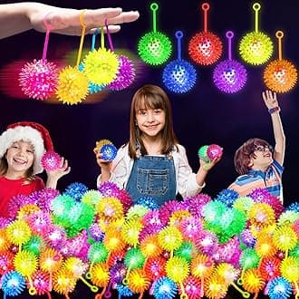 SHQDD 28 PCS Bouncy Light Up Ball for Kids, Flashing Squeaky Sensory Puffer Toys, Balls for Toddlers 1-3, Light Up Toys, Sensory Balls, Glow in The Dark for Party Favors Gifts, for Adults, Children